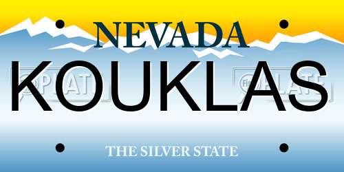 KOUKLAS Nevada License Plate