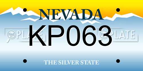 KP063 Nevada License Plate