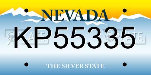 KP55335 Nevada License Plate