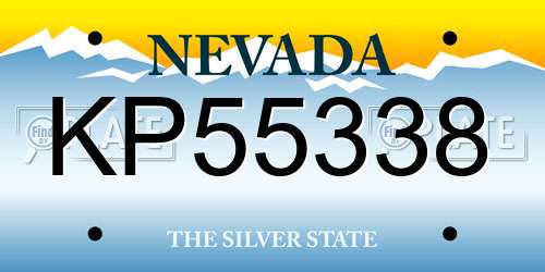 KP55338 Nevada License Plate