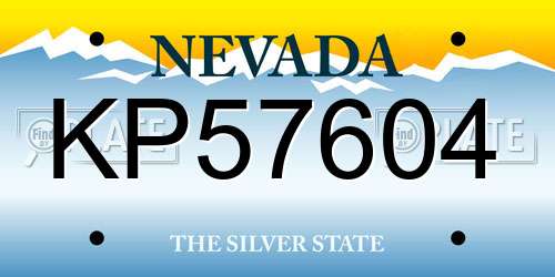 KP57604 Nevada License Plate