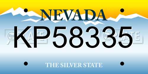 KP58335 Nevada License Plate