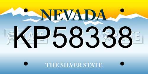 KP58338 Nevada License Plate