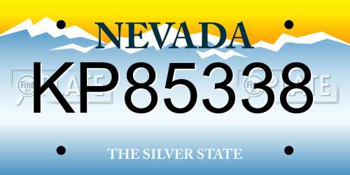 KP85338 Nevada License Plate