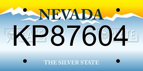 KP87604 Nevada License Plate