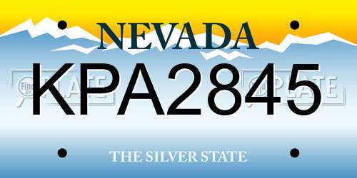 KPA2845 Nevada License Plate