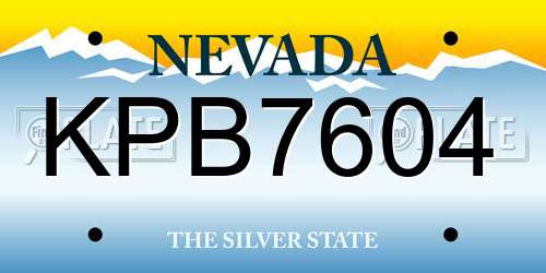 KPB7604 Nevada License Plate
