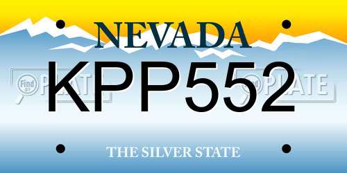 KPP552 Nevada License Plate