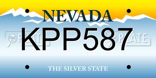 KPP587 Nevada License Plate