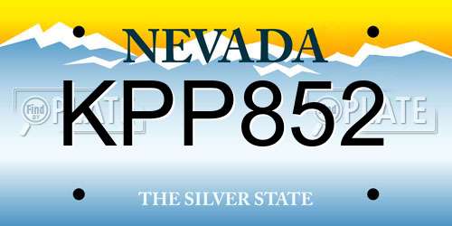 KPP852 Nevada License Plate