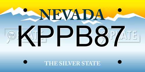 KPPB87 Nevada License Plate