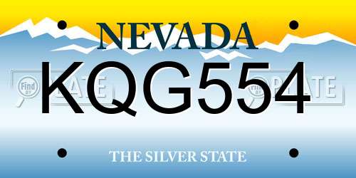 KQG554 Nevada License Plate