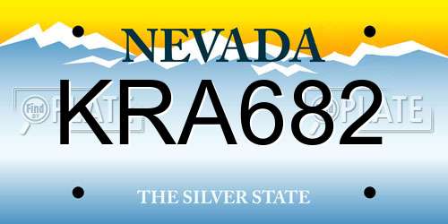 KRA682 Nevada License Plate