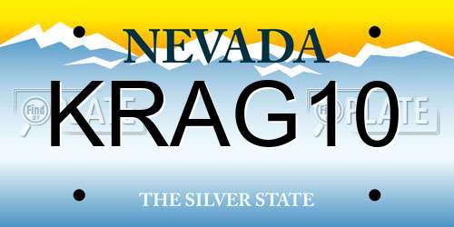 KRAG10 Nevada License Plate