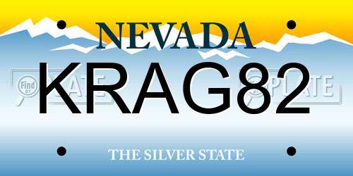 KRAG82 Nevada License Plate