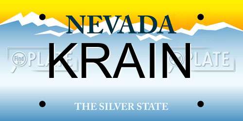 KRAIN Nevada License Plate