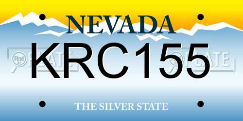 KRC155 Nevada License Plate