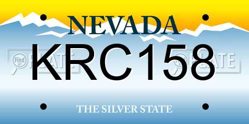 KRC158 Nevada License Plate