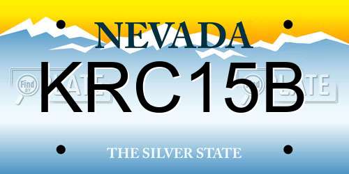 KRC15B Nevada License Plate