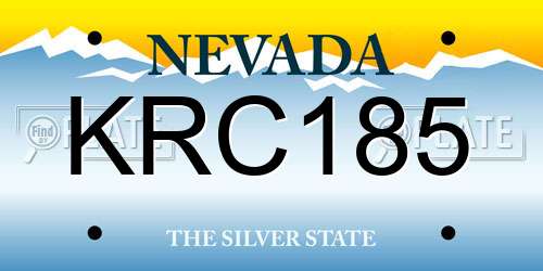 KRC185 Nevada License Plate