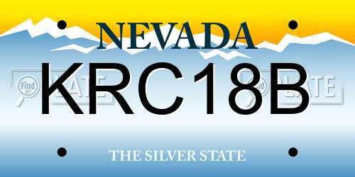 KRC18B Nevada License Plate