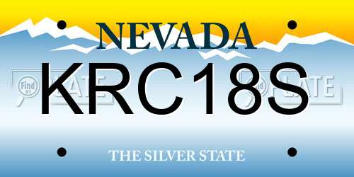 KRC18S Nevada License Plate