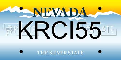 KRCI55 Nevada License Plate