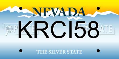 KRCI58 Nevada License Plate