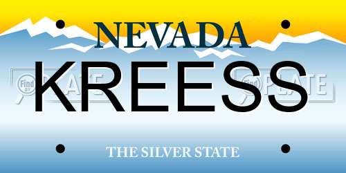 KREESS Nevada License Plate