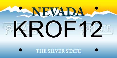 KROF12 Nevada License Plate