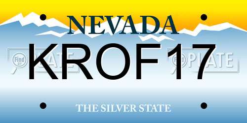 KROF17 Nevada License Plate