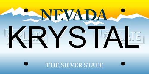 KRYSTAL Nevada License Plate