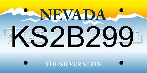 KS2B299 Nevada License Plate