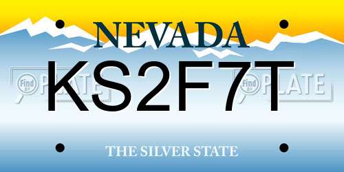 KS2F7T Nevada License Plate