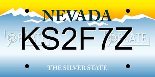 KS2F7Z Nevada License Plate