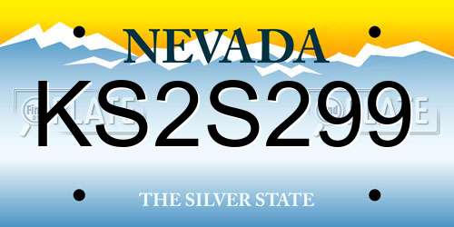 KS2S299 Nevada License Plate