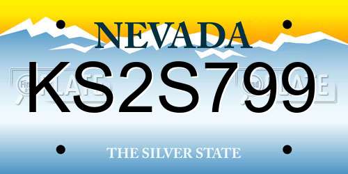 KS2S799 Nevada License Plate