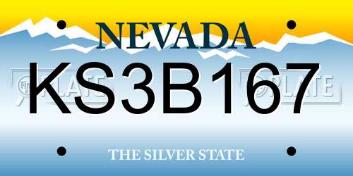 KS3B167 Nevada License Plate