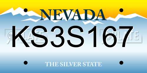 KS3S167 Nevada License Plate