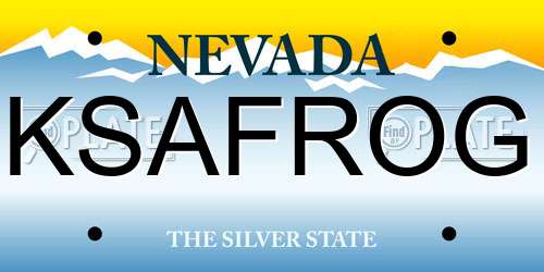 KSAFROG Nevada License Plate
