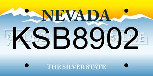 KSB8902 Nevada License Plate