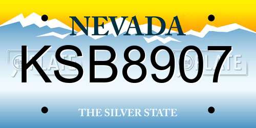 KSB8907 Nevada License Plate