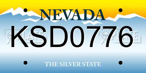 KSD0776 Nevada License Plate