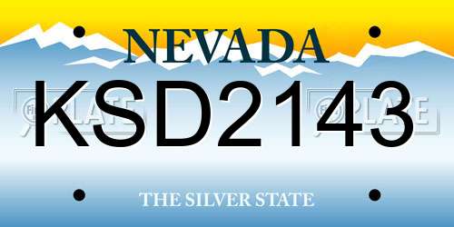 KSD2143 Nevada License Plate