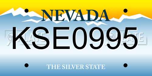 KSE0995 Nevada License Plate