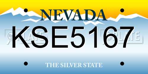KSE5167 Nevada License Plate