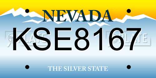 KSE8167 Nevada License Plate