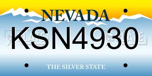 KSN4930 Nevada License Plate