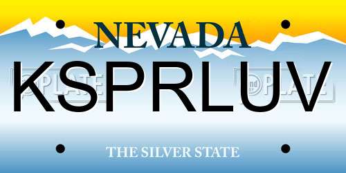 KSPRLUV Nevada License Plate