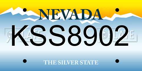 KSS8902 Nevada License Plate